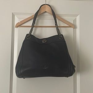 Coach bag - like new condition, navy blue leather
